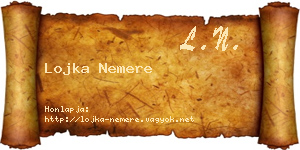 Lojka Nemere névjegykártya